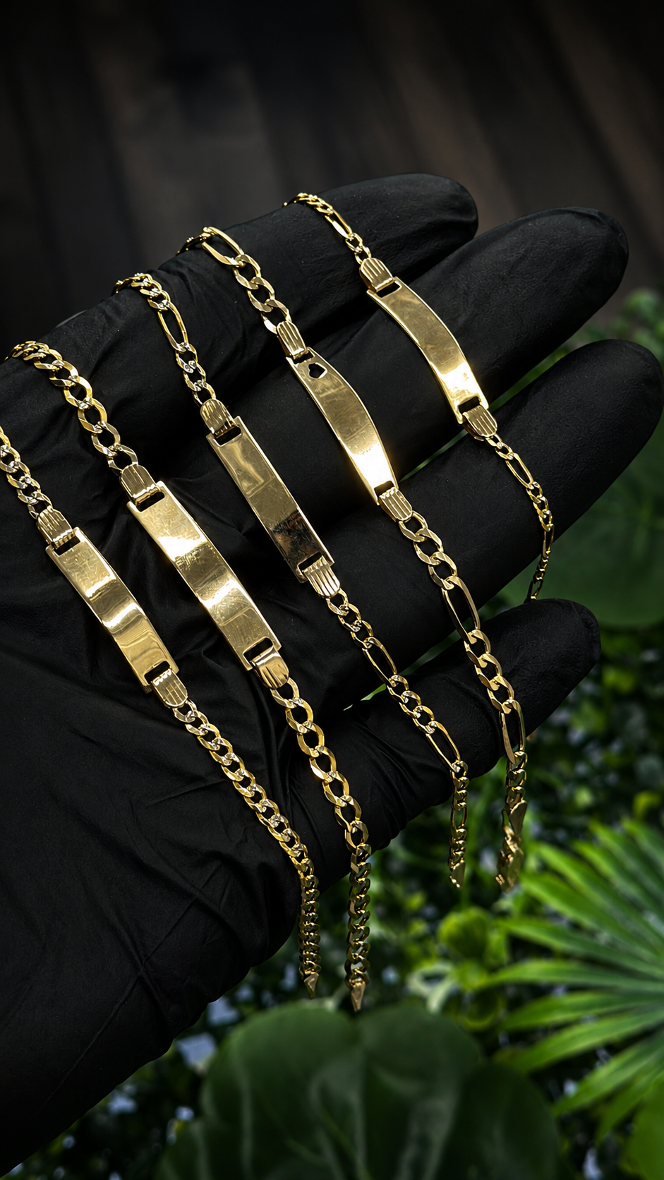 14K Gold ID Baby Bracelet Cuban and Figaro
