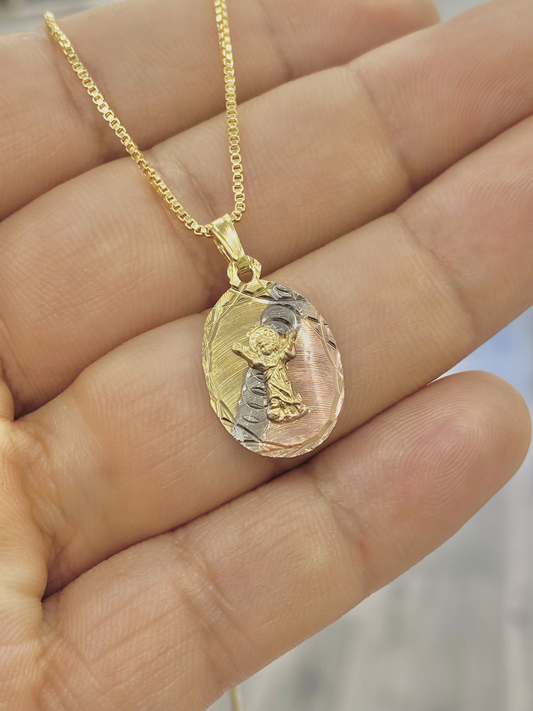 Divino Nino Tri Color Pendant Charm Necklace Gifts Womens Mens