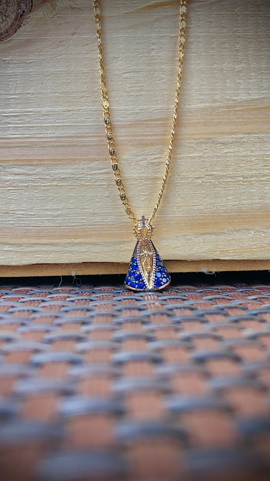Elegant Womens Gold Filled Virgin Aparecida Necklace 20"