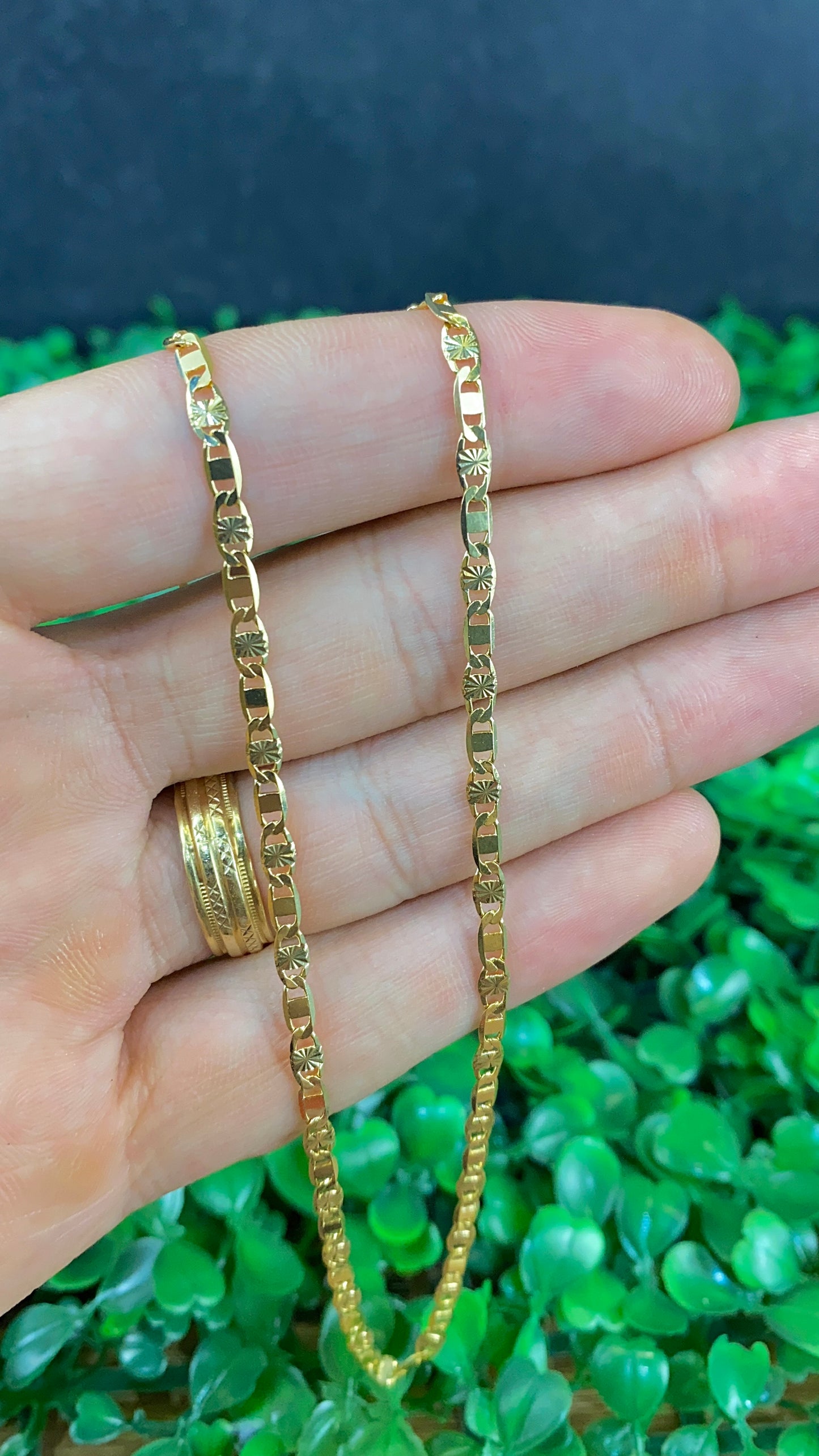 Valentino Chain Necklace for Womens Mens 3.2mm Gold Filled