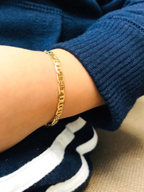 Pulsera de bebé llena de oro de 14 quilates Joyería para niños / Pulsera de papá de mamá para niños y niñas de bebés recién nacidos 