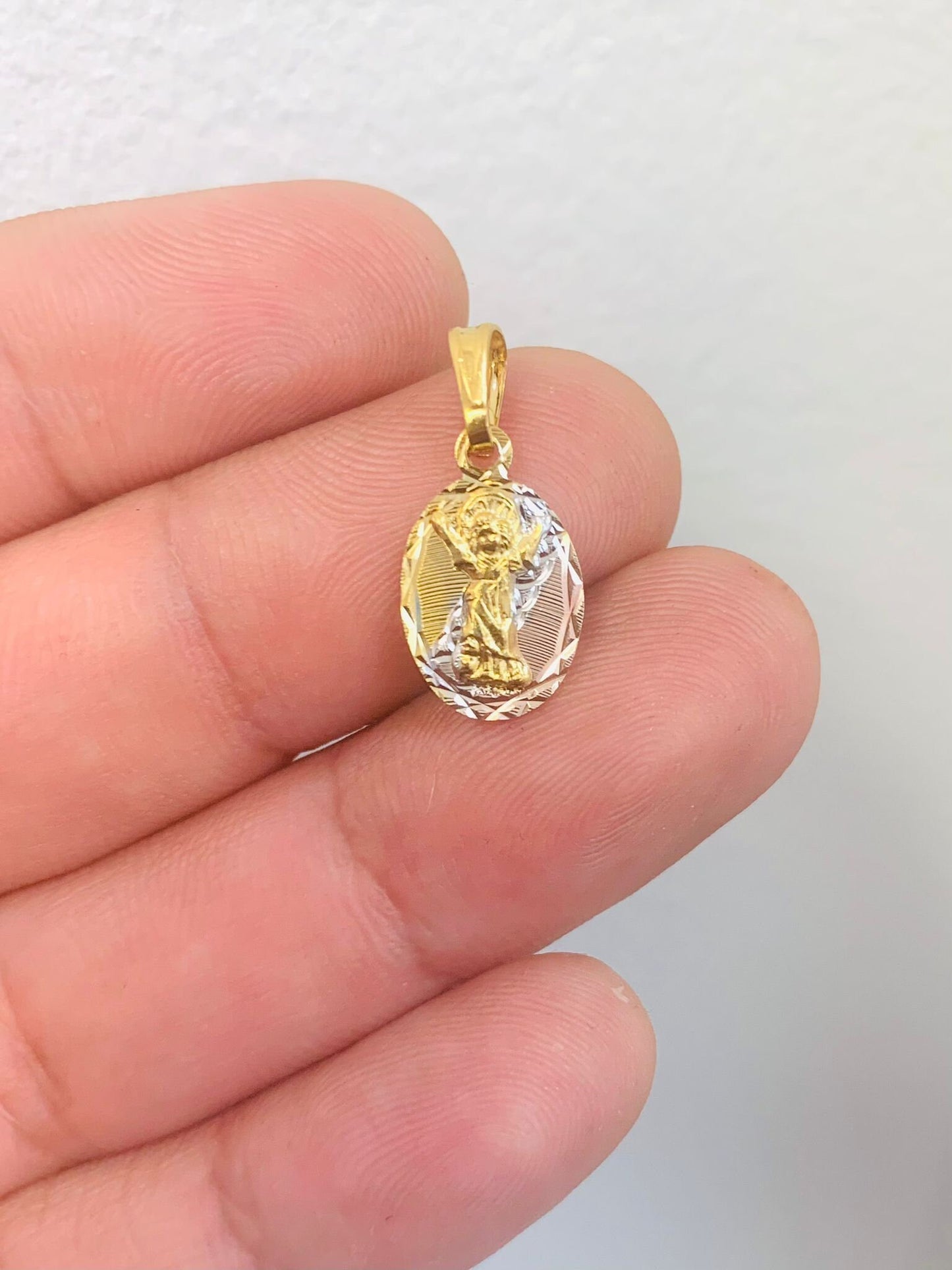 14K Gold Filled Baby Jesus Pendant Divino Nino Charm Necklace 14" 16" Baby Kids Jewelry