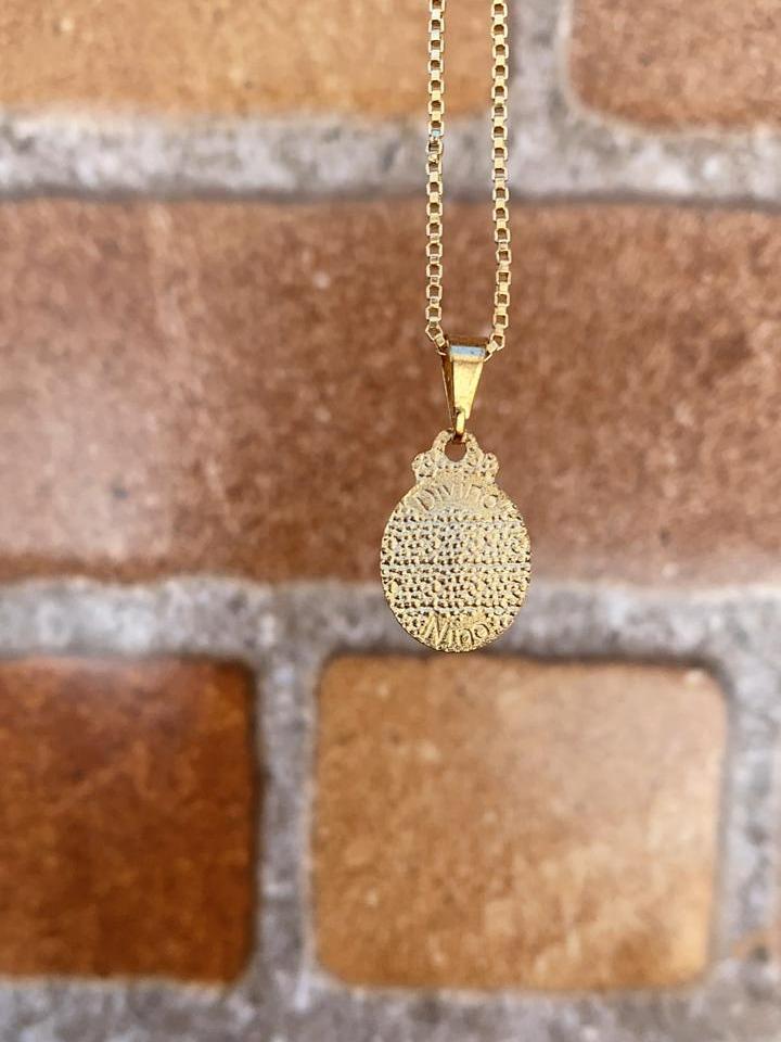 14K Gold Filled Baby Jesus Necklace Box Link Chain 16"