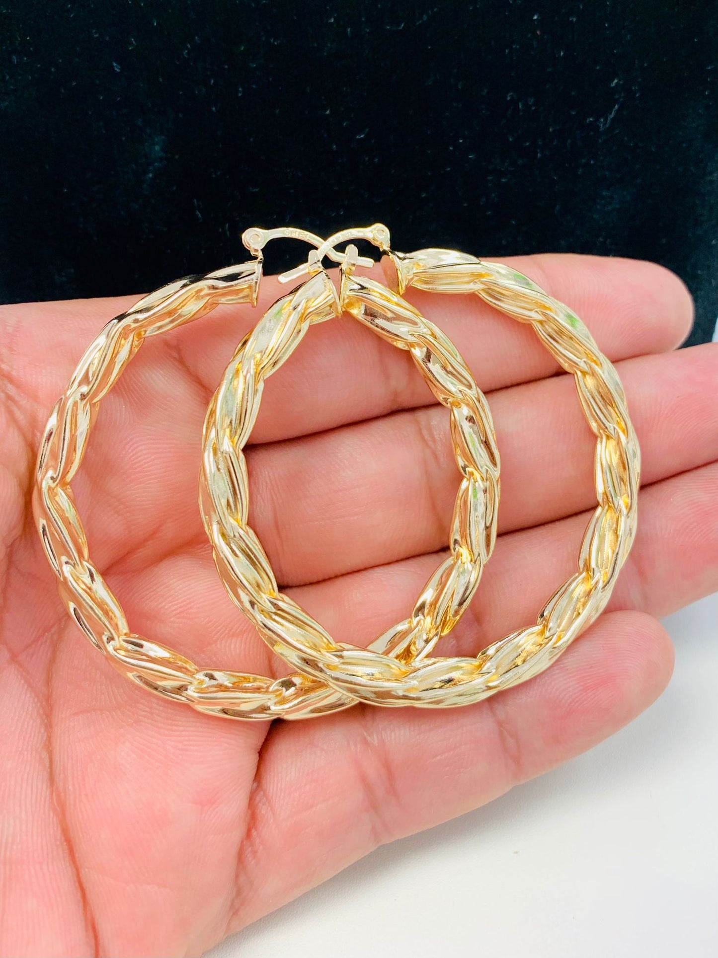 14K Gold Filled Hoop Earrings Twisted Womens Fashion Design Argollas Arracadas