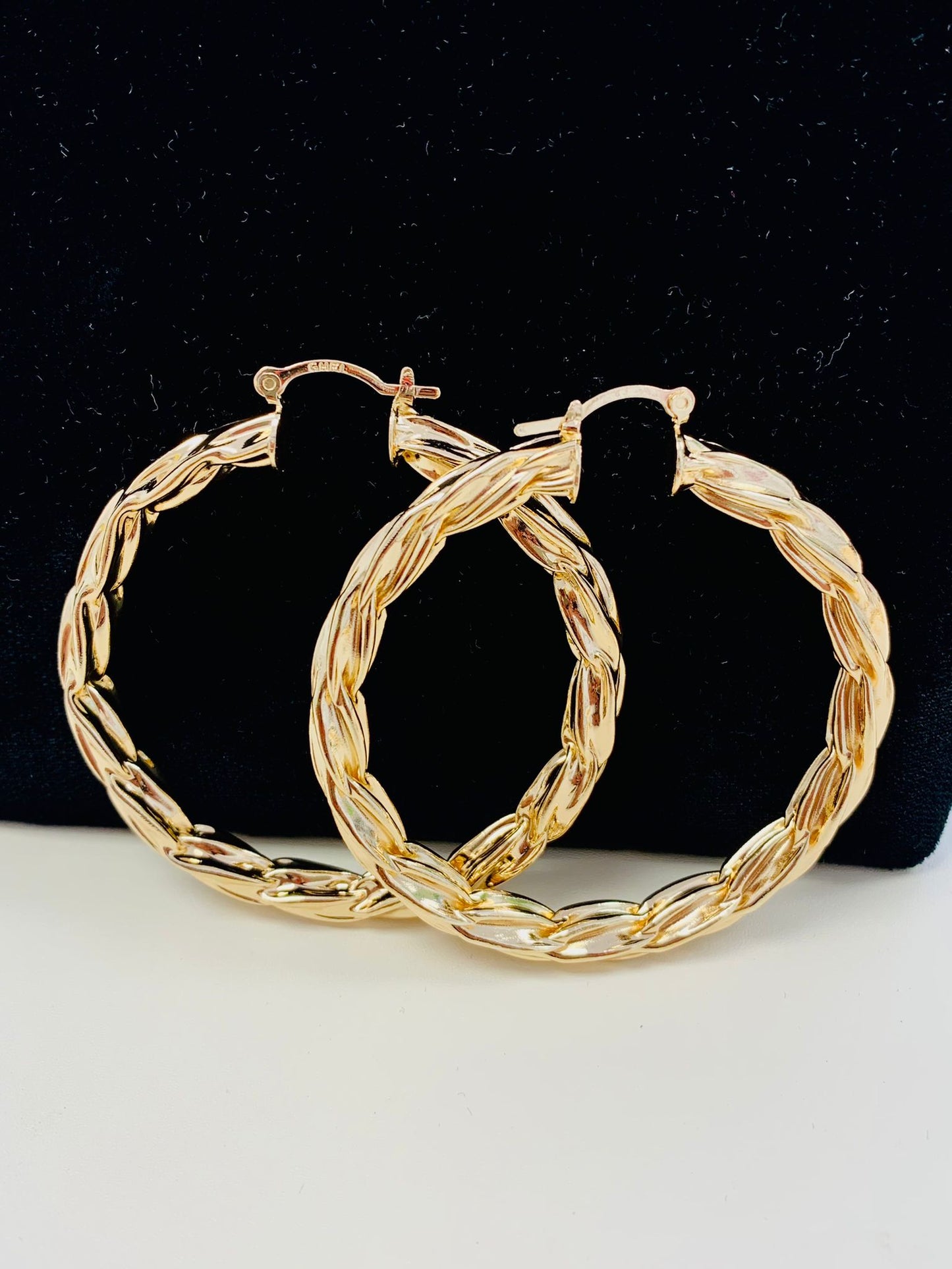 14K Gold Filled Hoop Earrings Twisted Womens Fashion Design Argollas Arracadas