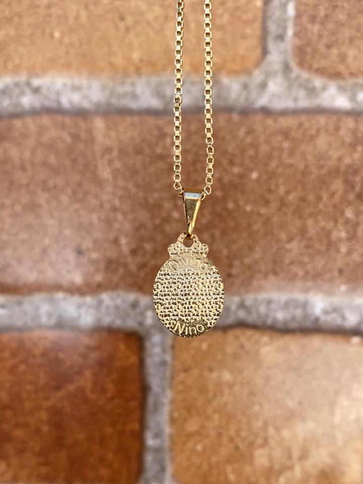 14K Gold Filled Baby Jesus Necklace Box Link Chain 16"