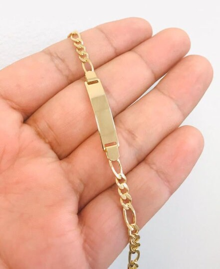 14K Gold Filled Baby ID Bracelet 6" Figaro Link Kids Jewelry / Baby Bracelet / ID Bracelet / Childrens Bracelet Gold