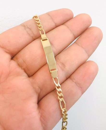 14K Gold Filled Baby ID Bracelet 6" Figaro Link Kids Jewelry/ Baby Bracelet/ ID Bracelet/ Childrens Bracelet Gold