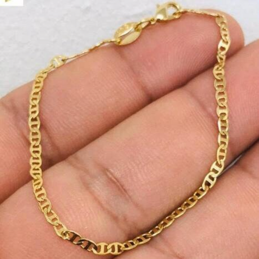 Prime Jewelry 14K Gold Filled Mariner Link Bracelet - Newborn Baby Bracelet - Mariner Link Bracelet For Kids Womens Mens