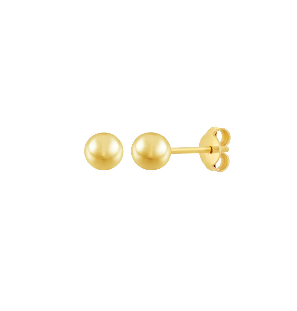 10K Yellow Gold Ball Earrings 2mm for Baby Girls Jewelry Push back Fancy Stud Earrings