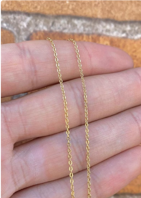 Women's Girls Baby Kids Cable Link Chain Necklace 17" 14K Gold Filled