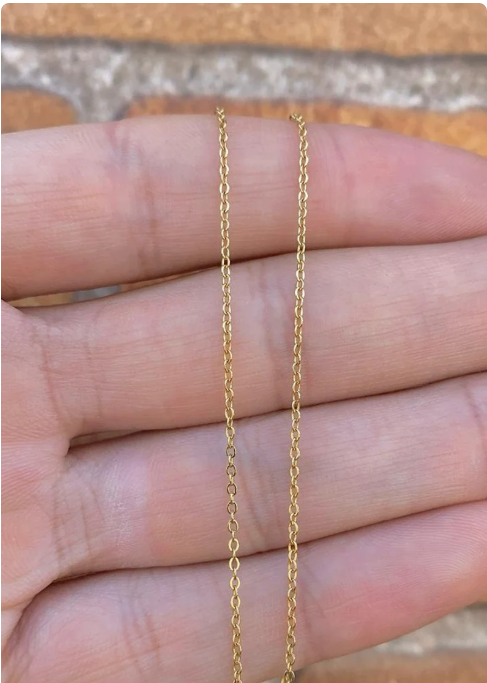 Women's Girls Baby Kids Cable Link Chain Necklace 17" 14K Gold Filled