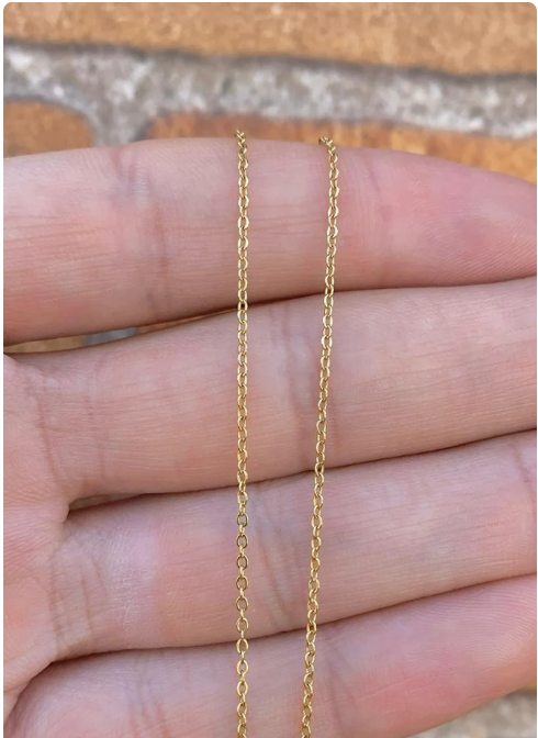 Women's Girls Baby Kids Cable Link Chain Necklace 17" 14K Gold Filled