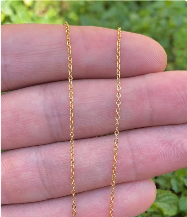 Women's Girls Baby Kids Cable Link Chain Necklace 17" 14K Gold Filled