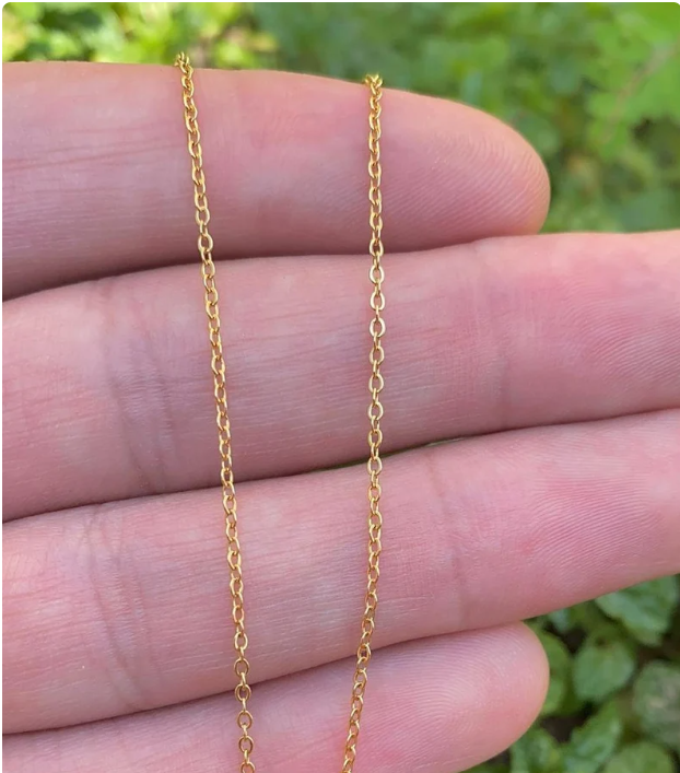 Women's Girls Baby Kids Cable Link Chain Necklace 17" 14K Gold Filled