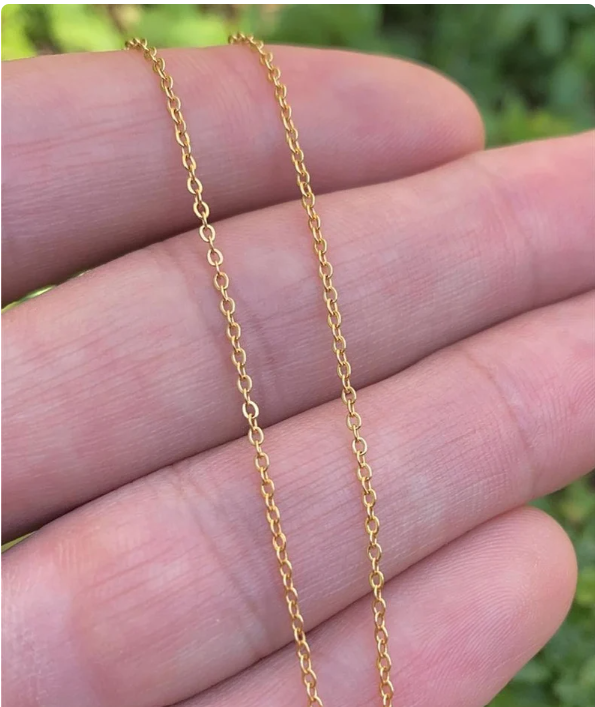 Women's Girls Baby Kids Cable Link Chain Necklace 17" 14K Gold Filled