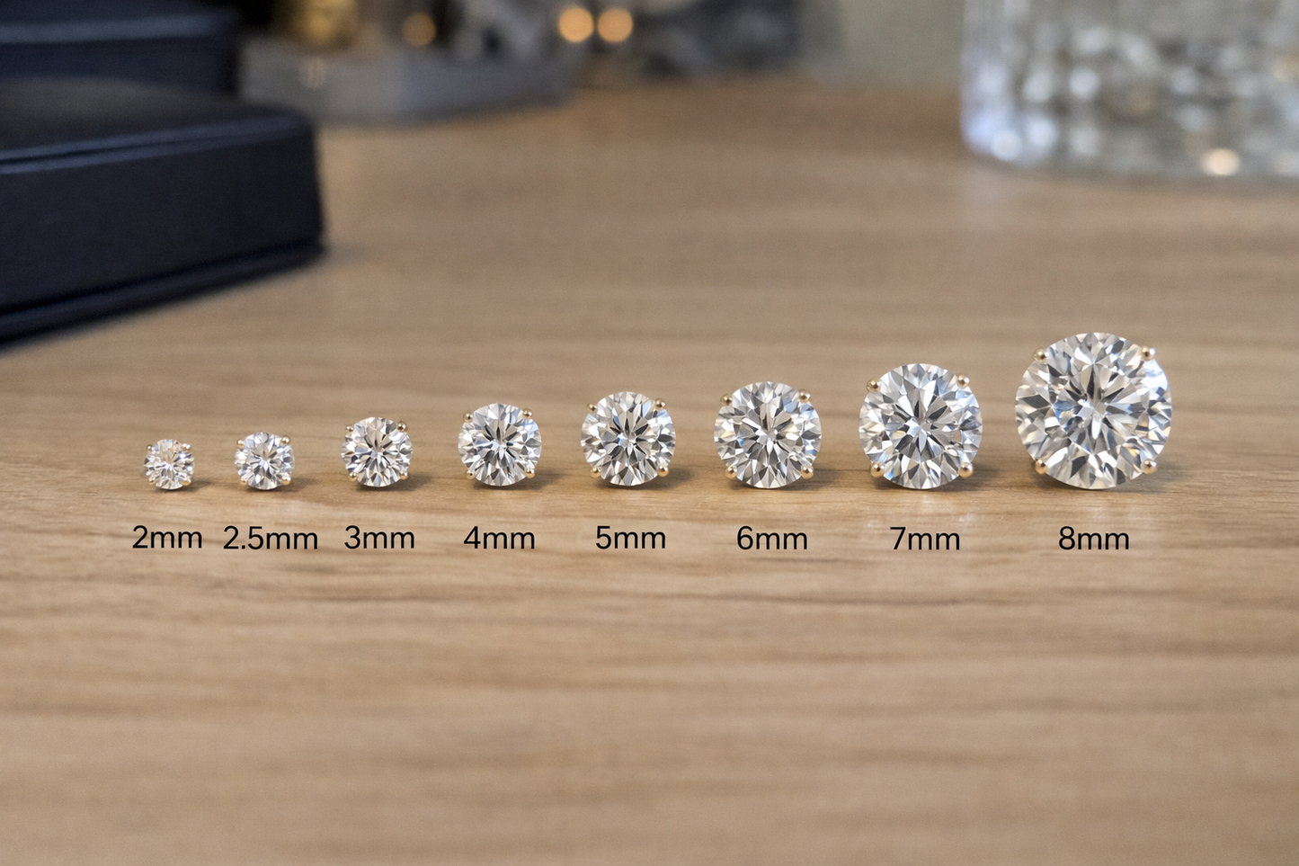14K Yellow Gold CZ Stud Earrings Screw Back