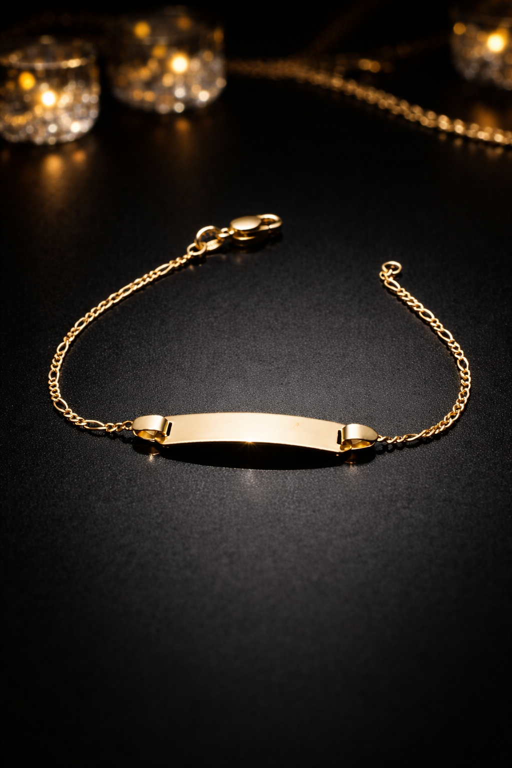 10K Gold Baby ID Bracelet 5.5" Figaro
