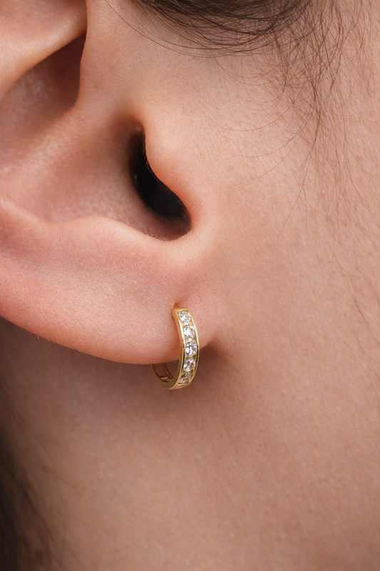 10K Yellow Gold Huggies Earrings 9x9mm