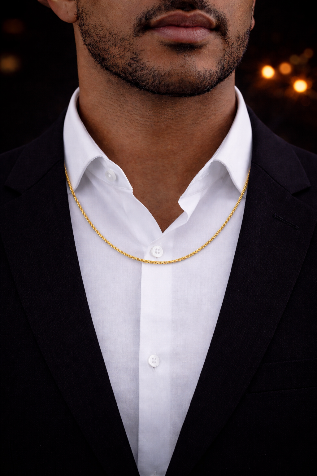 2mm Rope Chain Necklace 14K Yellow Gold Unisex