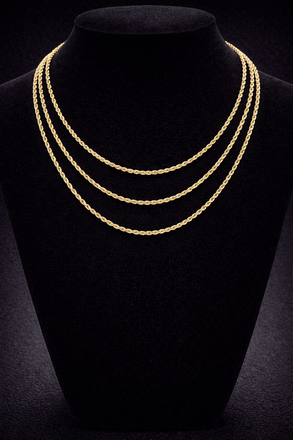 2mm Rope Chain Necklace 14K Yellow Gold Unisex