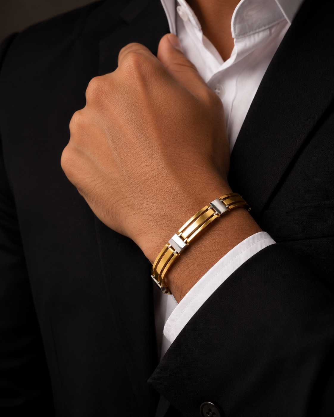 14K Gold Greek Key ID Bracelet