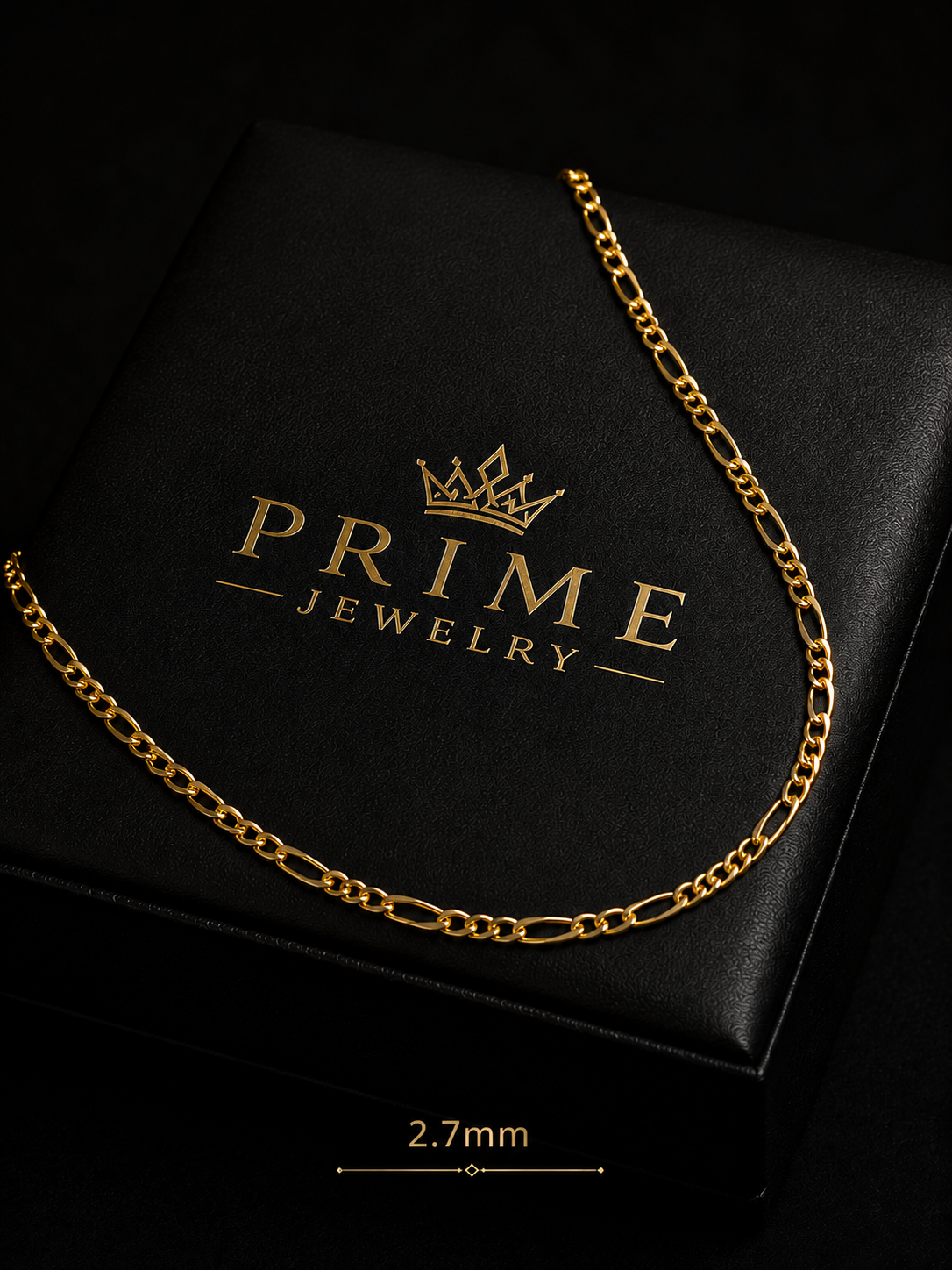 14K Yellow Gold Figaro Link Chain Necklace