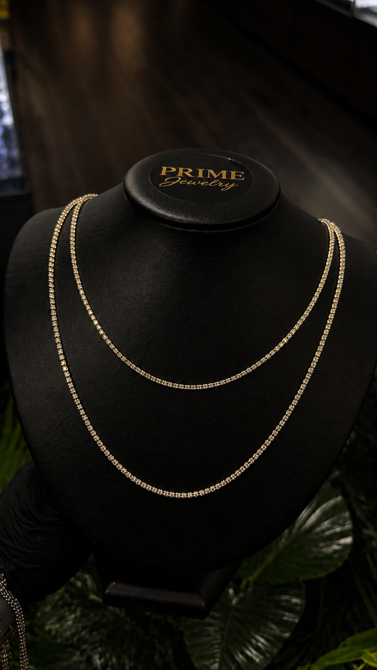 14K Yellow Gold ICE Chain 2mm for Womens