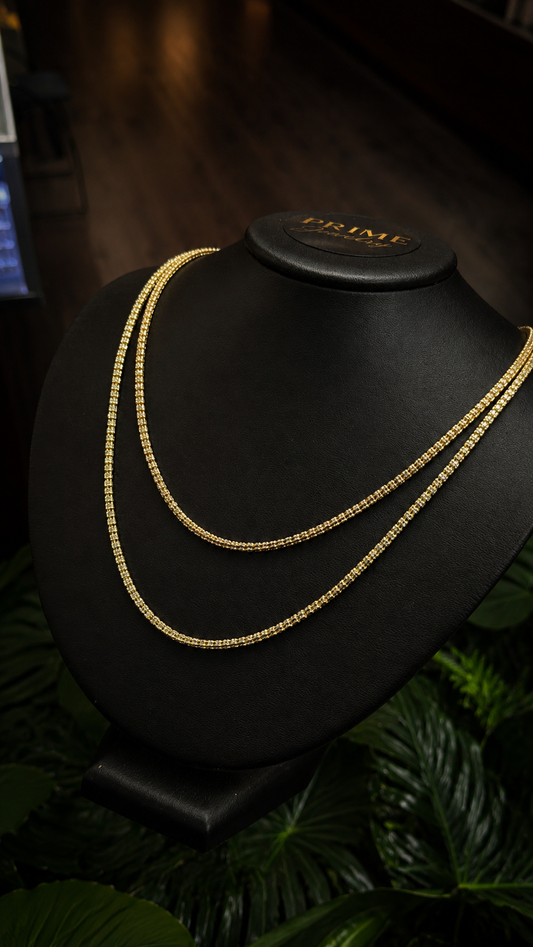 ICE Chain for Mens Womens 3mm 14K Gold