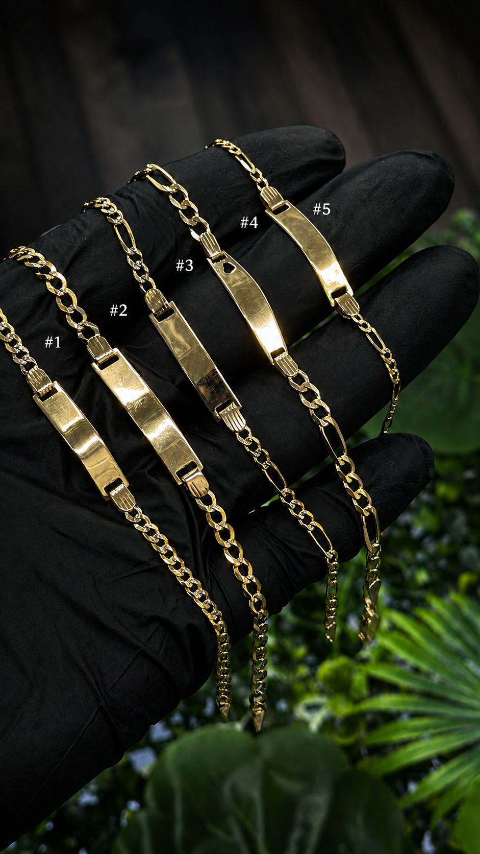 14K Gold ID Baby Bracelet Cuban and Figaro