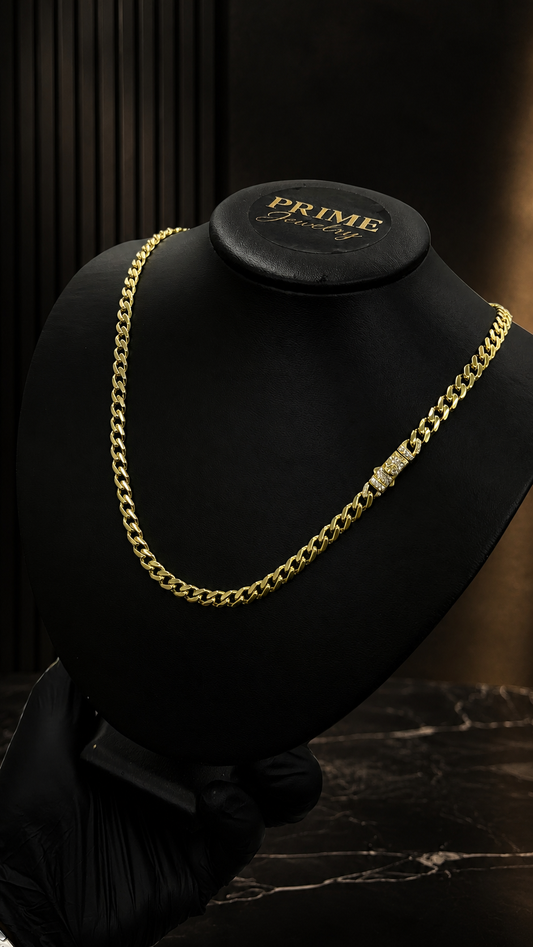 14K Gold Monaco Chain Necklace 7mm