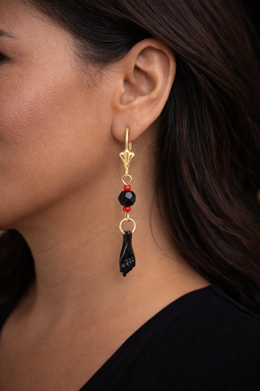 Azabache Lever Back Dangle Earrings