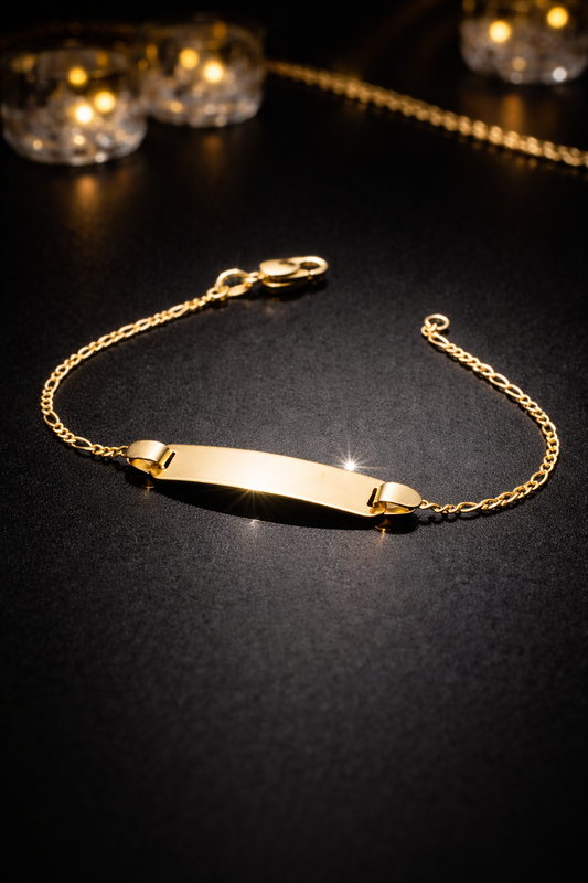 10K Gold Baby ID Bracelet 5.5" Figaro