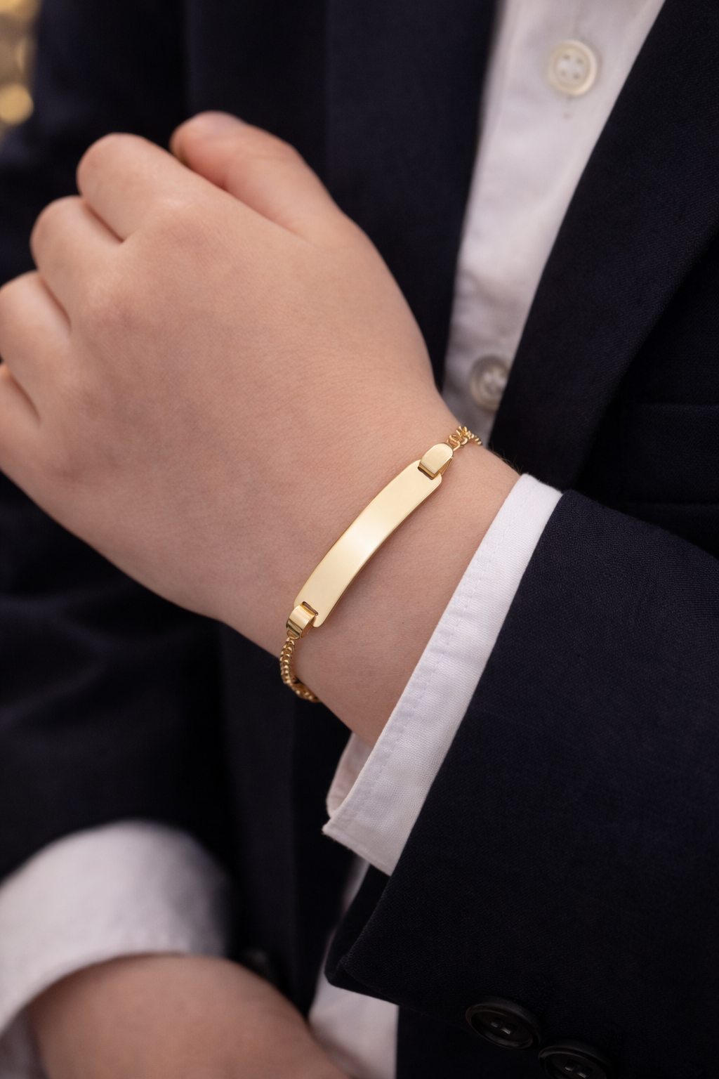 10K Gold Baby ID Bracelet 5.5" Figaro