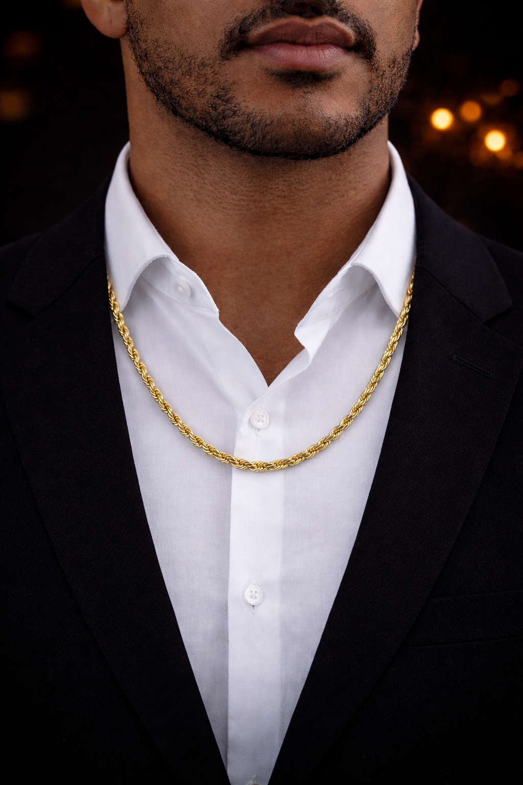3.5mm Rope Chain Necklace 14K Yellow Gold