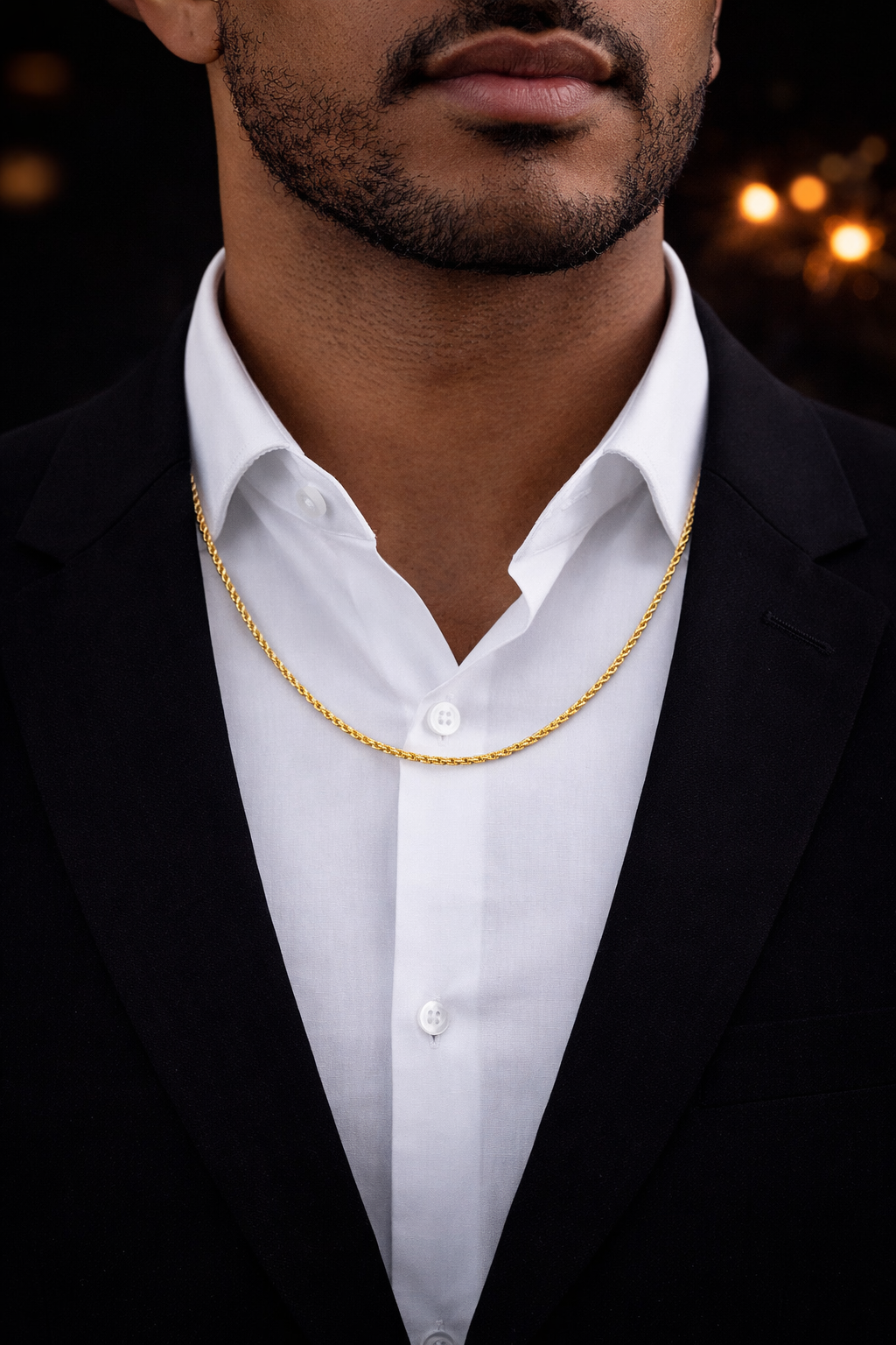 2.5mm Rope Chain Necklace 14K Yellow Gold