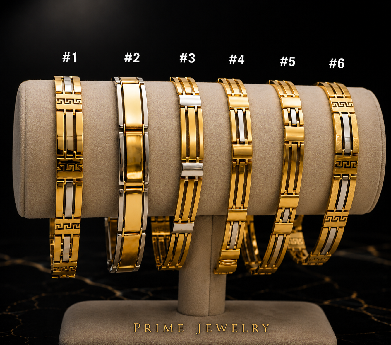 14K Gold Greek Key ID Bracelet