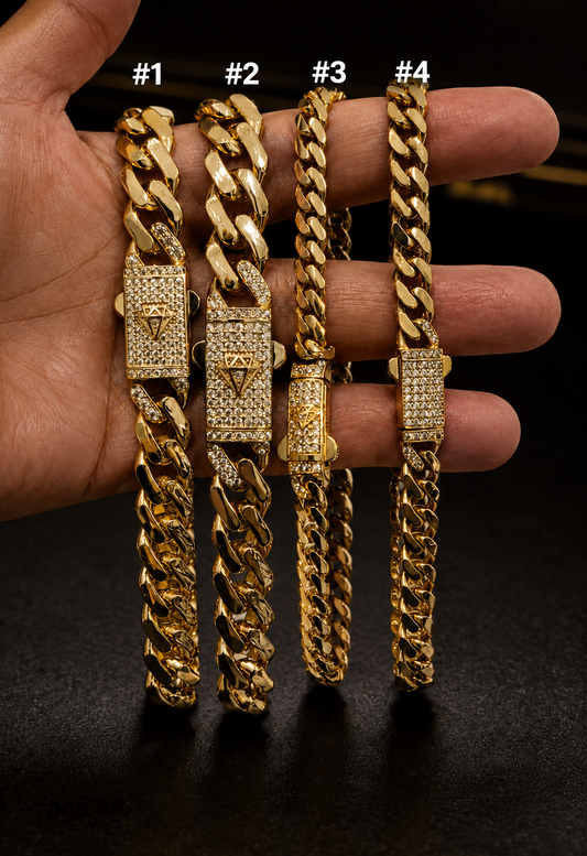 14K Gold Solid Monaco Bracelet for Mens