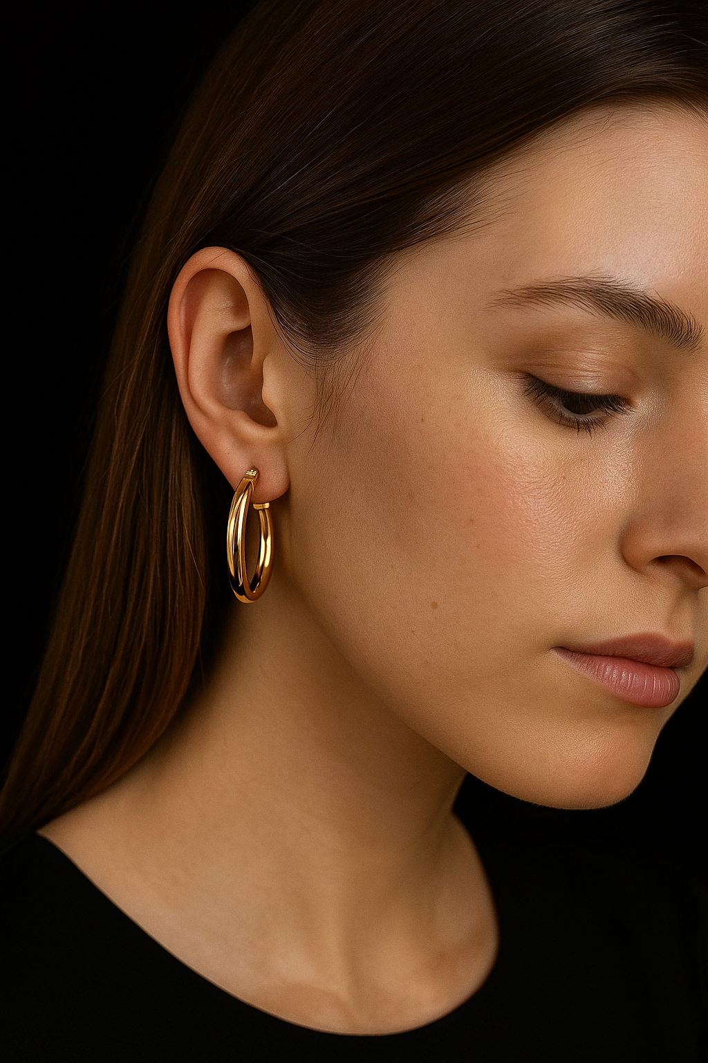 Medium Hoop Earrings Classic 34x30mm
