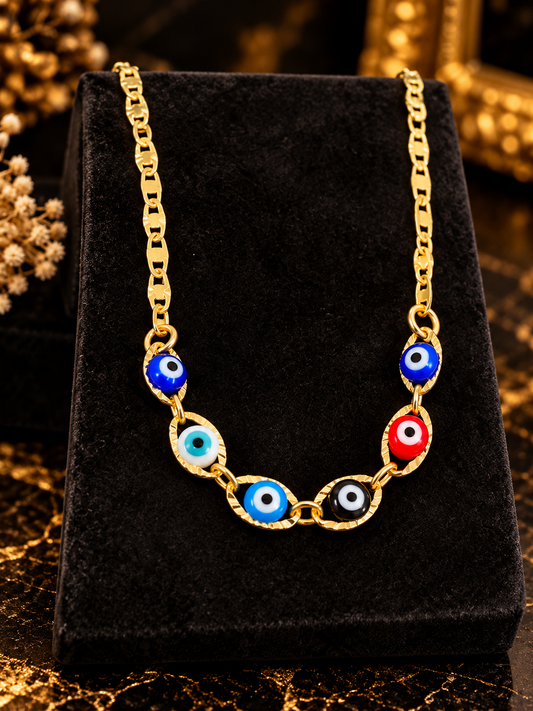 Newborn Baby/Childrens Boys/Girls Gold Filled Evil Eye Baby Bracelet Luck Valentino Link