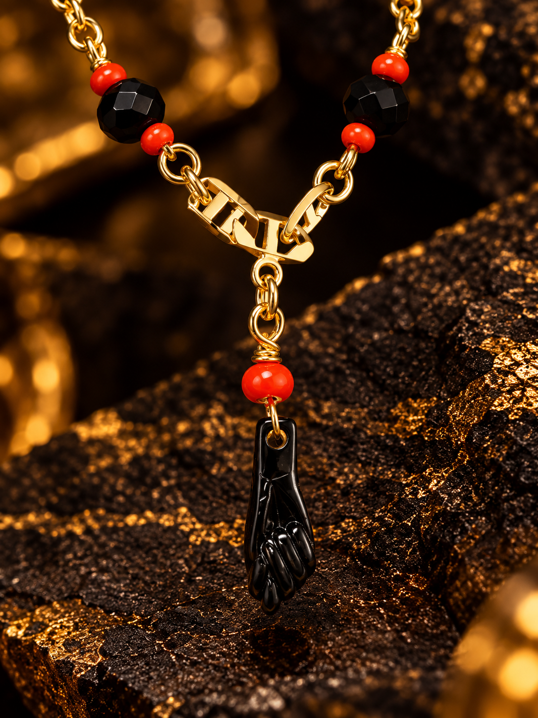 Pulsera de bebé llena de oro de 14 quilates Azabache 5.5 "/Joyería para niños / Joyería de protección / Joyería para niñas