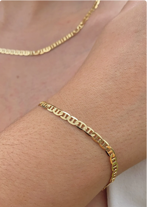 Necklace 20" Bracelet 7.5" Mariner Link 14K Gold Filled Womens Ladies Mens