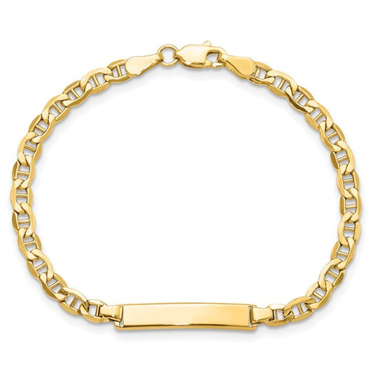 Baby ID Bracelet Mariner Link Chain 6" INCH 14K Yellow Gold Dainty Jewelry 2.5mm