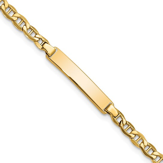 Baby ID Bracelet Mariner Link Chain 6" INCH 14K Yellow Gold Dainty Jewelry 2.5mm