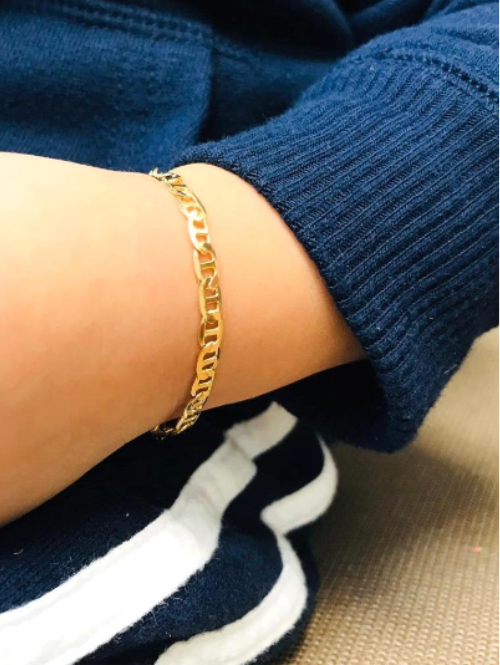 Pulsera de bebé llena de oro de 14 quilates Joyería para niños / Pulsera de papá de mamá para niños y niñas de bebés recién nacidos 