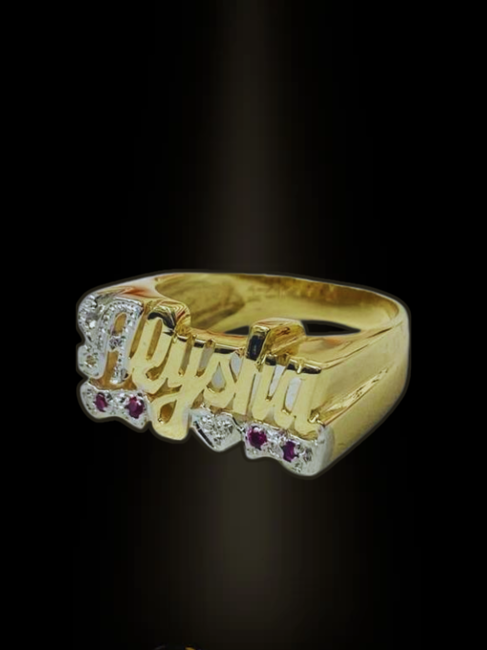 14K Yellow Solid  Gold Name Ring Personalized Jewelry for Mens and Womens