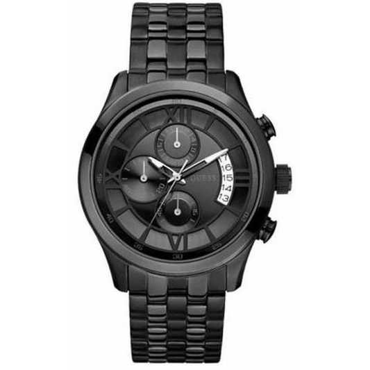 Satinless Seteel Black Guess Watch U17526G1 for Mens Water Resistant