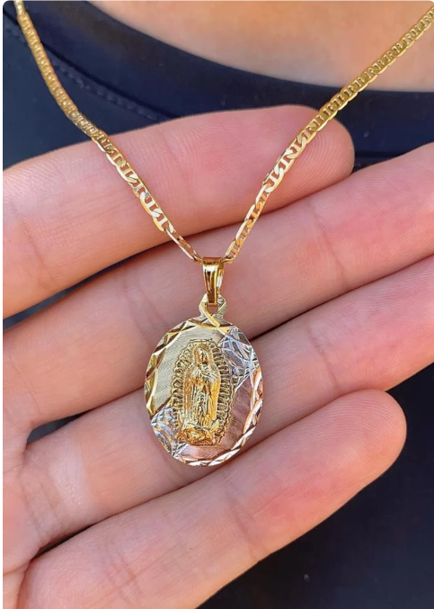 Virgencita de Guadalupe 14K Gold Filled Necklace 24" Gifts Jewelry Catholics Everyday