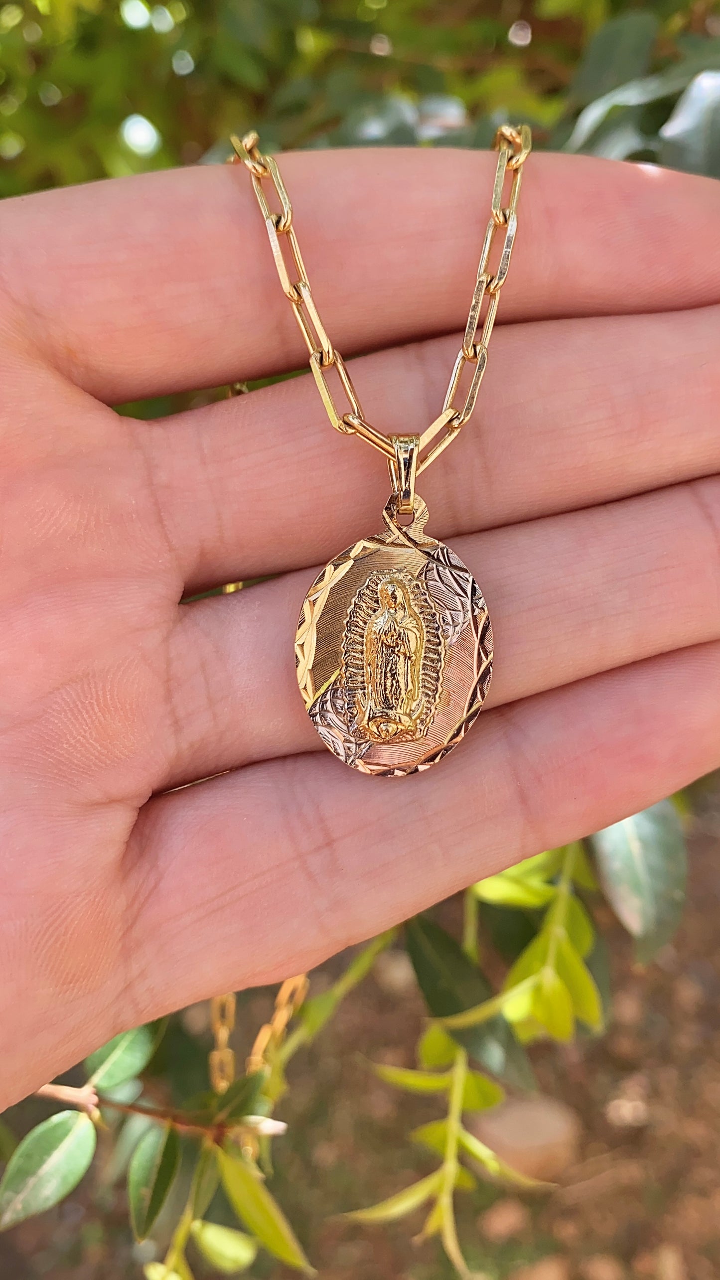 Our Lady of Guadalupe Necklace Pendant 14K Gold Filled Jewelry Everyday Womens Toddler Youth