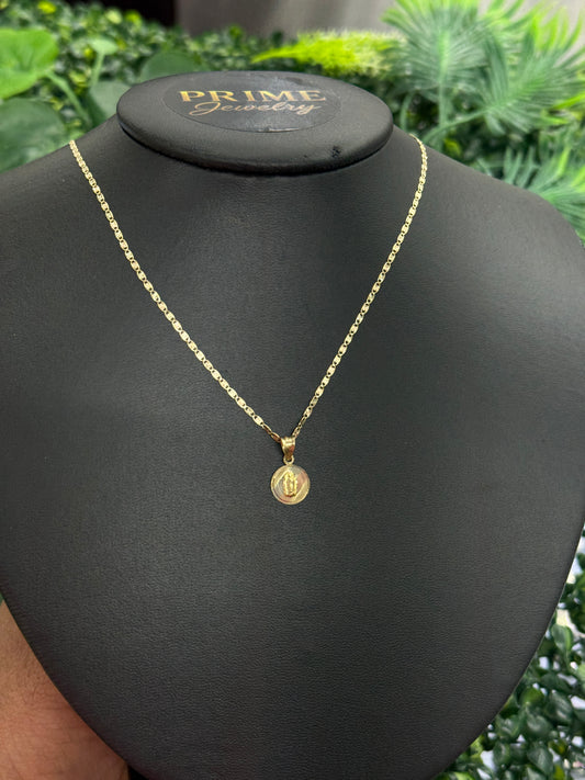 14K Gold Virgen de Guadalupe Necklace Tri Color